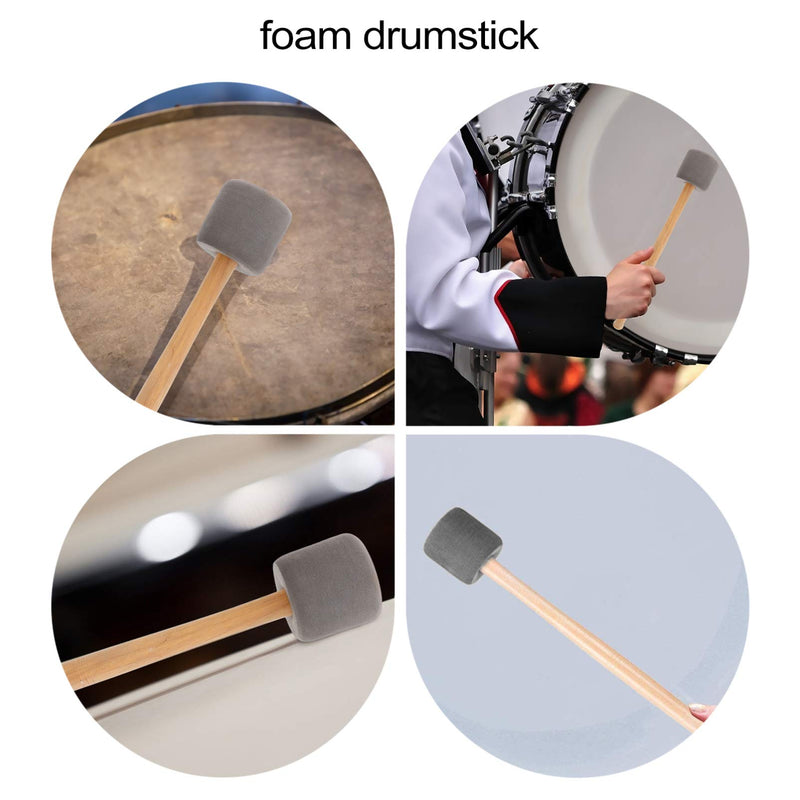 ARTIBETTER 4pcs Bass Drum Mallets Sticks Percussion Mallets Foam Head Drum Mallets for Marching Band