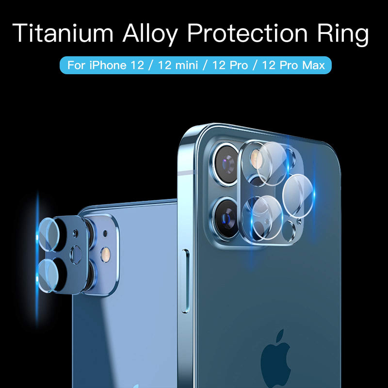 Camera Lens Protector for iPhone 12 Pro, Aluminum Alloy Lens Protective Ring - Pacific Blue, 2 Pcs iPhone 12 Pro Pacific Blue