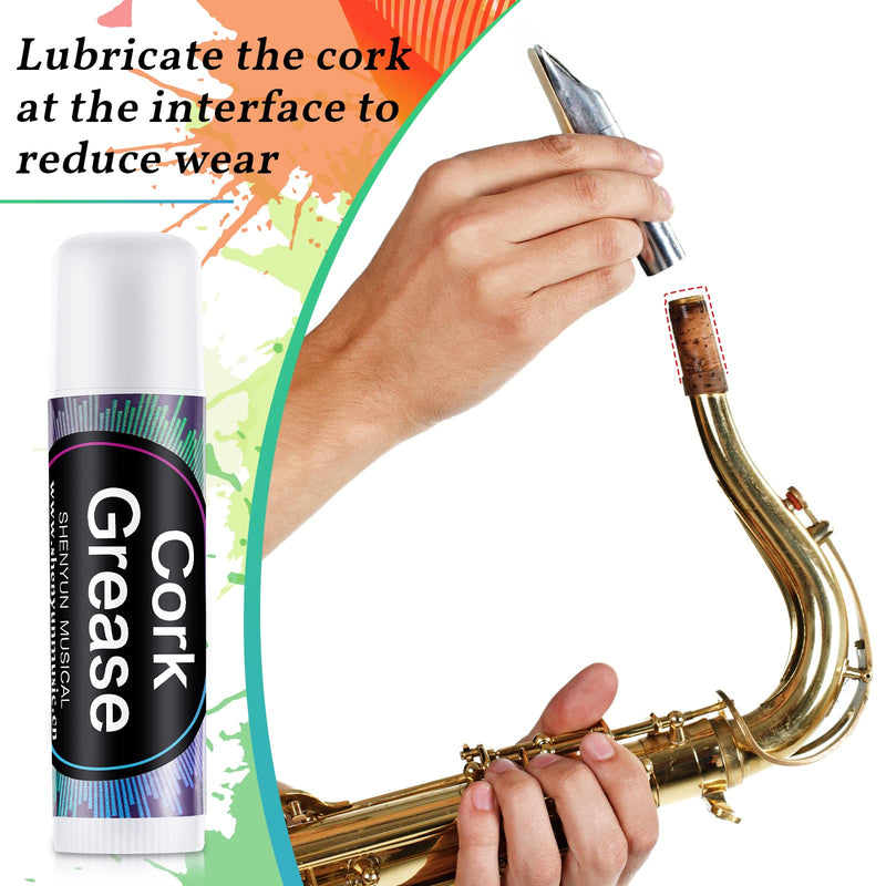 12 Pieces Cork Grease for Saxophone Clarinet Cork Grease Flute Grease Lubricant Tube Cleaning and Care Product for Saxophone Clarinet Flute Performer Supplies