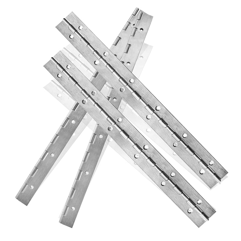 [AUSTRALIA] - EPHECH 4PCS 12Inch Stainless Steel 304 Continuous & Piano Hinges, Heavy Duty Nickle Continuous Hinge Piano Boat Hinges, 0.04" Thickness Folding Cabinet Door Butt Hinge Silver 