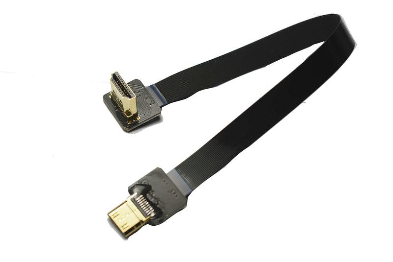 Short Flat Slim Thin HDMI Mini FPV HDMI Cable Mini HDMI Male to Standard HDMI Full HDMI Male 90 Degree Angle for Canon 5D3 5D2 Panasonic lumix GH3 GH2 Sony nex 5N 5T 5R 7N DJI Drone Gimbal (20CM) 7.87inches-Mini-Standard 20CM