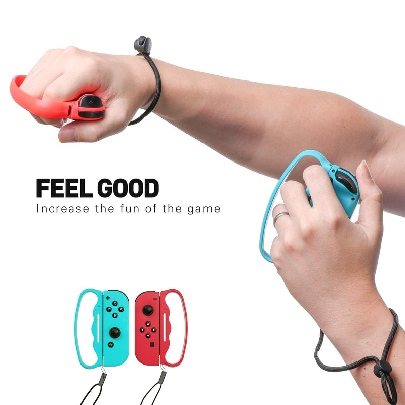 Grips for Nintendo Switch Fitness Boxing, Handles for Switch Boxing - 2 Packs (BlueRed) BlueRed