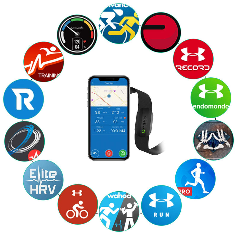 CooSpo Heart Rate Monitor,Bluetooth ANT+ Heart Rate Monitor Chest Strap,HRM Dual HR Monitor Sensor Compatible with IP67, Peloton,Zwift,DDP Yoga,Strava,Wahoo Fitness,Polar Beat for iOS & Android