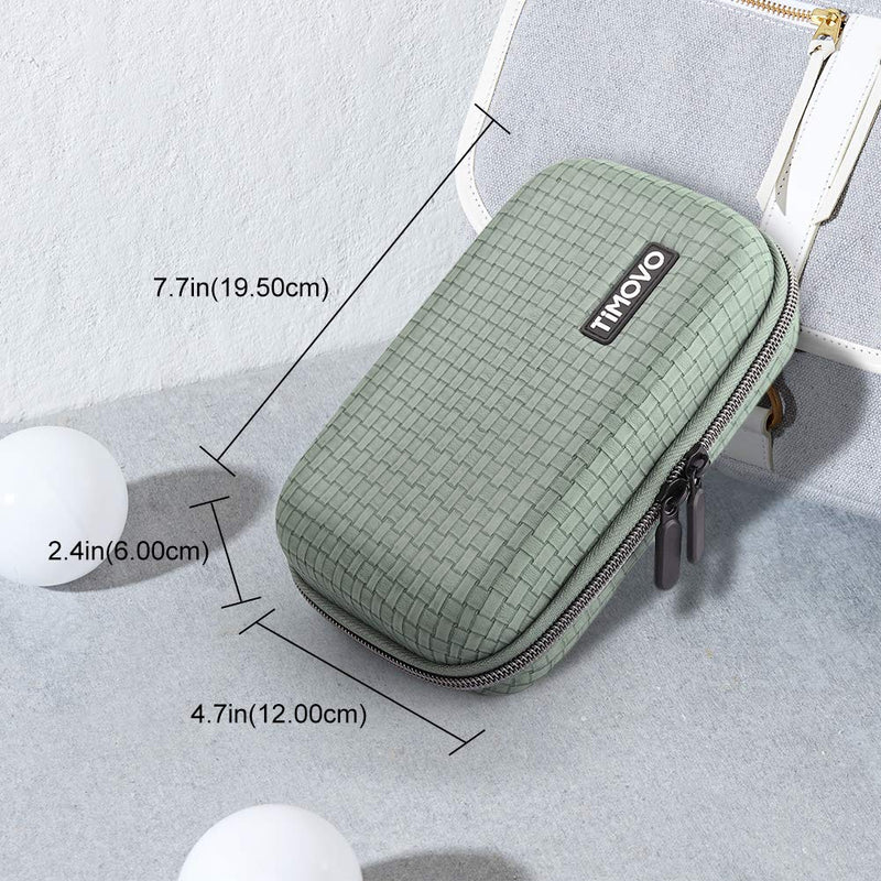 TiMOVO Hard Travel Organizer Case Bag with Hand Strap for Media Accessories, Mobile Power, Charger Cords, USB Cables, Power Bank Battery, Portable Hard Drive, SD Memory Card, Earphones - Gray