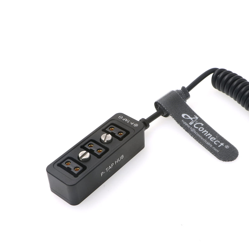 Cable-Splitter-Steadicam-BMPCC-Dtap Male to 3 Port D Tap Female Hub Adapter Coiled Cable for ARRI RED Cameras TILTA Steadicam IDX Battery