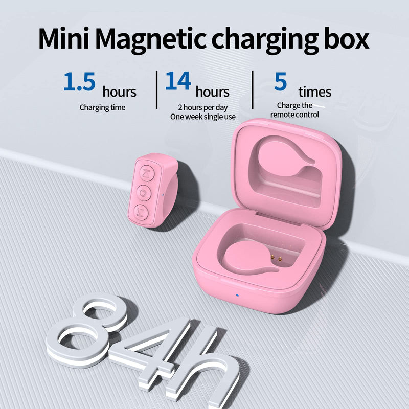Vekesen TIK Tok Kindle App Bluetooth Remote Control Page Turner TikTok Remote Scrolling Ring clicker for iPhone iPad Camera Remote Shutter Selfie Button (Cherry Blossom Pink) Cherry Blossom Pink