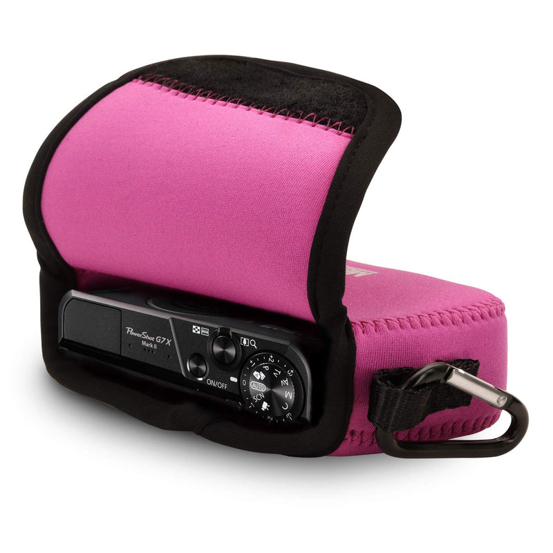 [AUSTRALIA] - MegaGear Ultra Light Neoprene Camera Case Compatible with Canon PowerShot G7 X Mark III, G7 X Mark II Hot Pink 