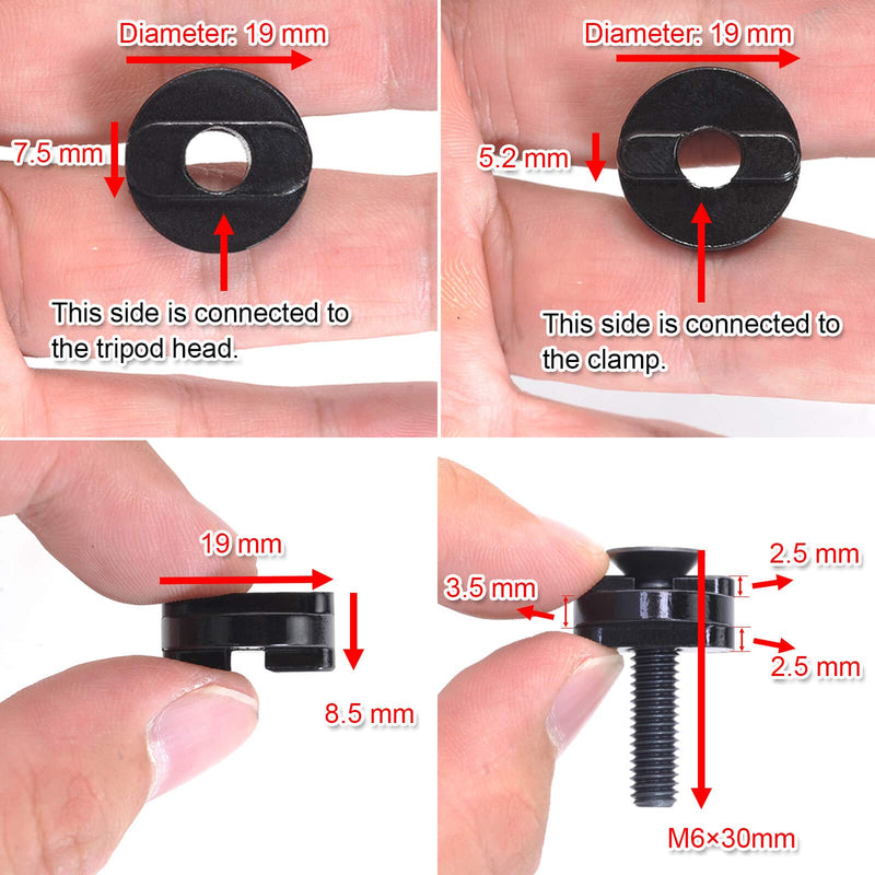 iShoot Tripod Head Clamp Adapter Converter Compatible with & for ARCA-Swiss Fit Clamp Use to Tripod Ball Head of Gitzo 82TQD 82QD, Manfrotto MH490 492 494 496 498, MH054 055 057 Series, MHXPRO Series