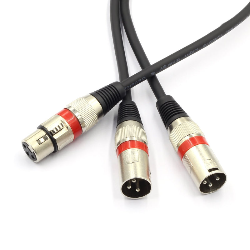 [AUSTRALIA] - SiYear 1.5FT Balanced Microphone Patch Y Cable Cords - XLR Female to Dual XLR Male 3 Pin Splitter Cord Audio Adapter (XLR-F to Two XLR-M)-50 cm XLRF-2XLRM-0.5M 