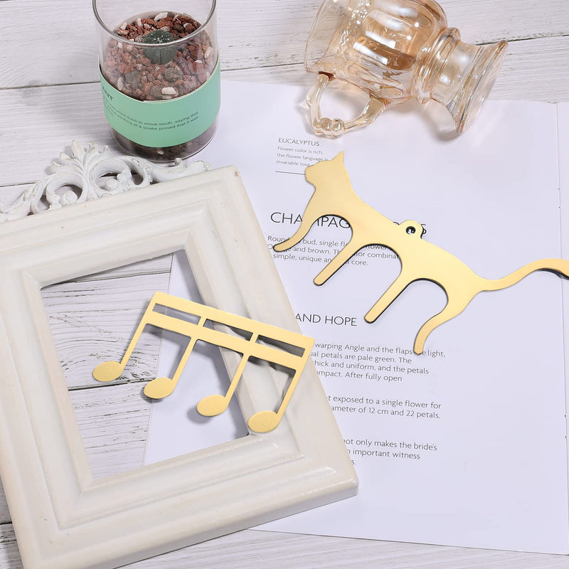 2Pcs Music Book Clip, Metal Music Book Clip Page Holder Music Stand Clips Sheet Music Clips for Piano Keyboard Stands Books (Gold)
