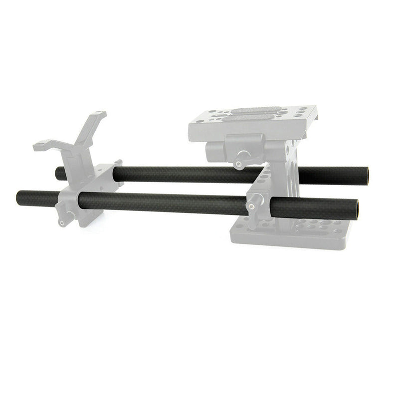 (2 Pack) 40cm 16inch 15mm Carbon Fiber Rod for DSLR Camera Rig Rail Follow Fucus Cage Matte Box Rod Rail 30cm