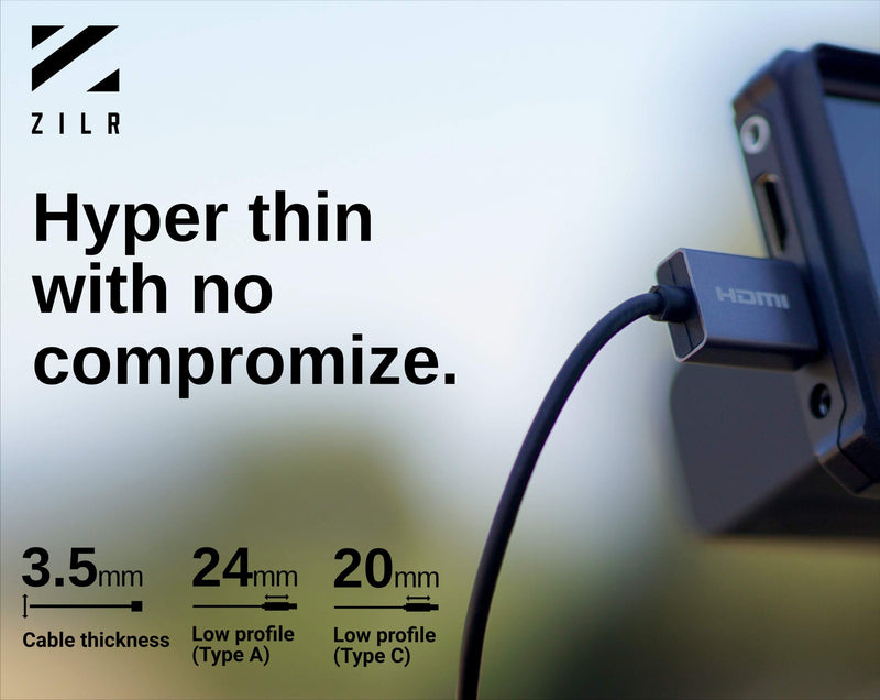 [AUSTRALIA] - ZILR 10bit High Speed HDMI Cable 4K HD Ethernet HDMI Type A to Type C Mini 45cm HDMI Cable Ultra HDMI Cable 4K HDCP2.2 4K HDMI Camera HDMI Cable HDMI 2.0b Type A to Type C 45cm 