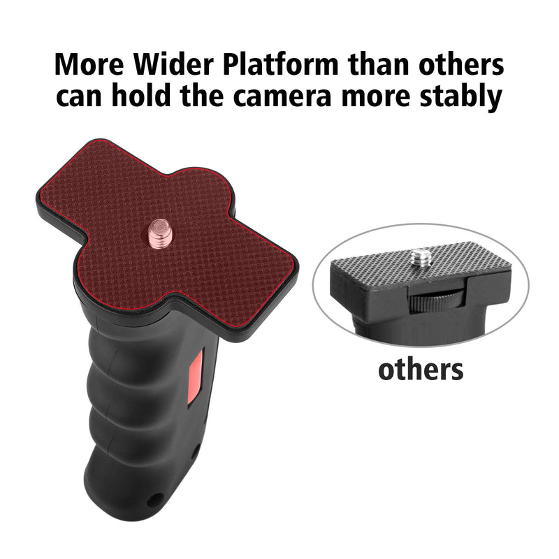 Phone Vlogging Holder,Cell Phone Camera Handle Grip Stabilizer,Ergonomic Phone Video Stabilizer,Handheld Selfie Stick Smartphone Holder with Cold Shoe Mount for Mic/Flash Light,with Wrist Strap Handle Grip with Phone Holder