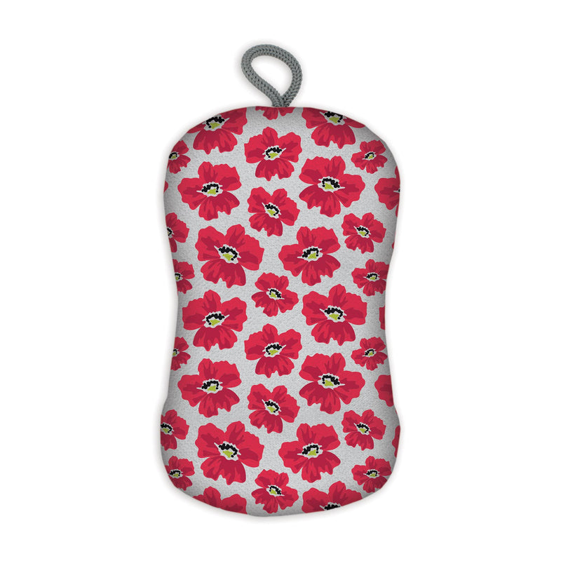 MÜkitchen | Sponge for Dishes and Household Cleaning | Microfiber Print & a Non-Scratch Scrub Pad | Machine Washable & Reusable | Set of 4 | New Poppy