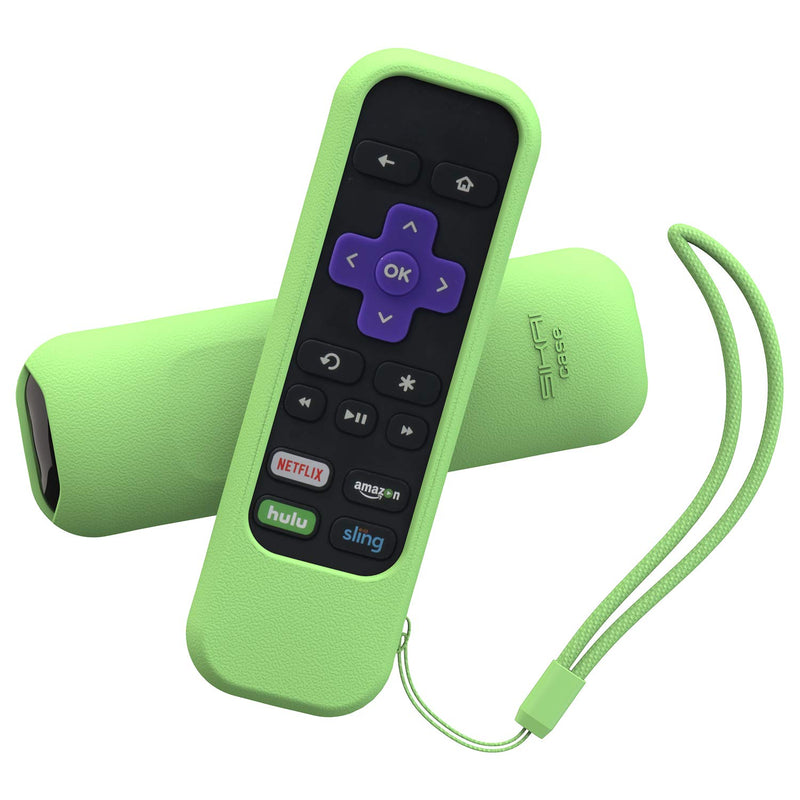 Roku Express Remote Case SIKAI Shockproof Protective Cover for Roku Express/Roku Premiere RC68/RC69/RC108/RC112 Standard IR Remote Skin-Friendly Anti-Lost with Loop (Glow in Dark Green) Glow in Dark Green