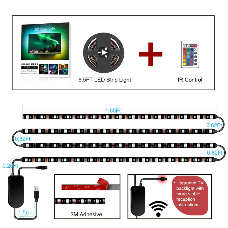 [AUSTRALIA] - Nexillumi LED Lights for TV Backlight USB Powered for 32 Inch-60 Inch TV,Color Changing LED Strip Lights with Remote APP Control,Mirror,PC,Sync to Music, 5050 RGB LED Lights for Android iOS 