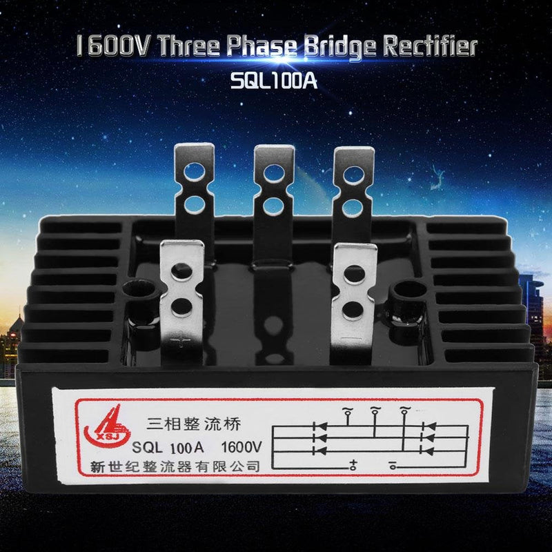 [AUSTRALIA] - SQL 100 amp 1600V 3 phase AC to DC High Power Rectifier Silicon Full Wave Diode Bridge Rectifier Module 5 Terminal with Heatsink 