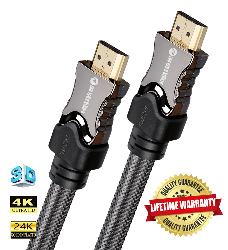 4K HDMI Cable/HDMI Cord 25ft - Ultra HD 4K Ready HDMI 2.0 (4K@60Hz 4:4:4) - High Speed 18Gbps - 26AWG Braided Cord-Ethernet /3D / ARC/CEC/HDCP 2.2 / CL3 by Farstrider 25 Feet
