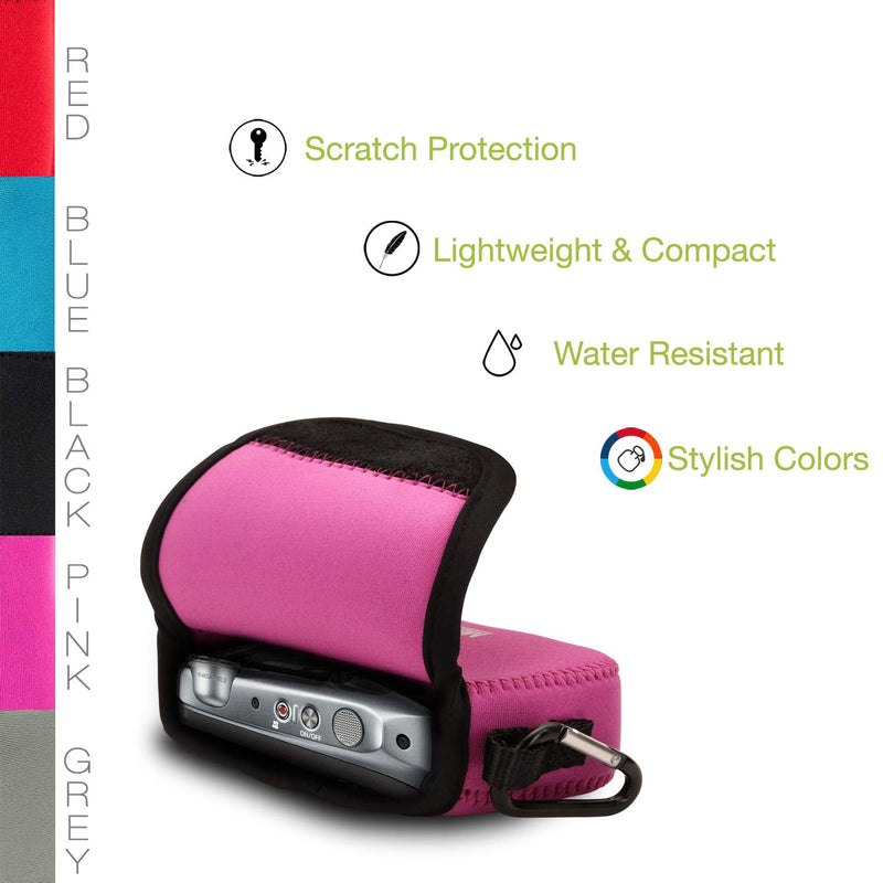 MegaGear MG807 Ultra Light Neoprene Camera Case compatible with Fujifilm FinePix XP140, XP130, XP120, XP90 - Hot Pink