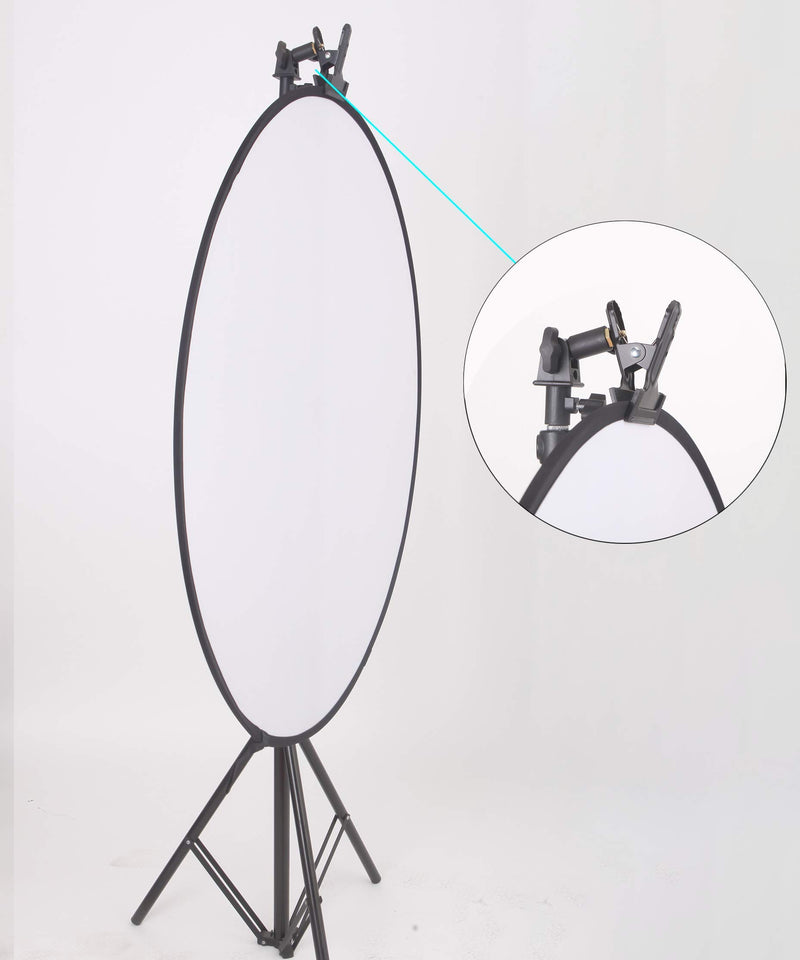 WELLAMKING Photo Studio Reflector Holder Metal Clamp Holder with Tilt Adapter Light Stand Attachment for Reflector