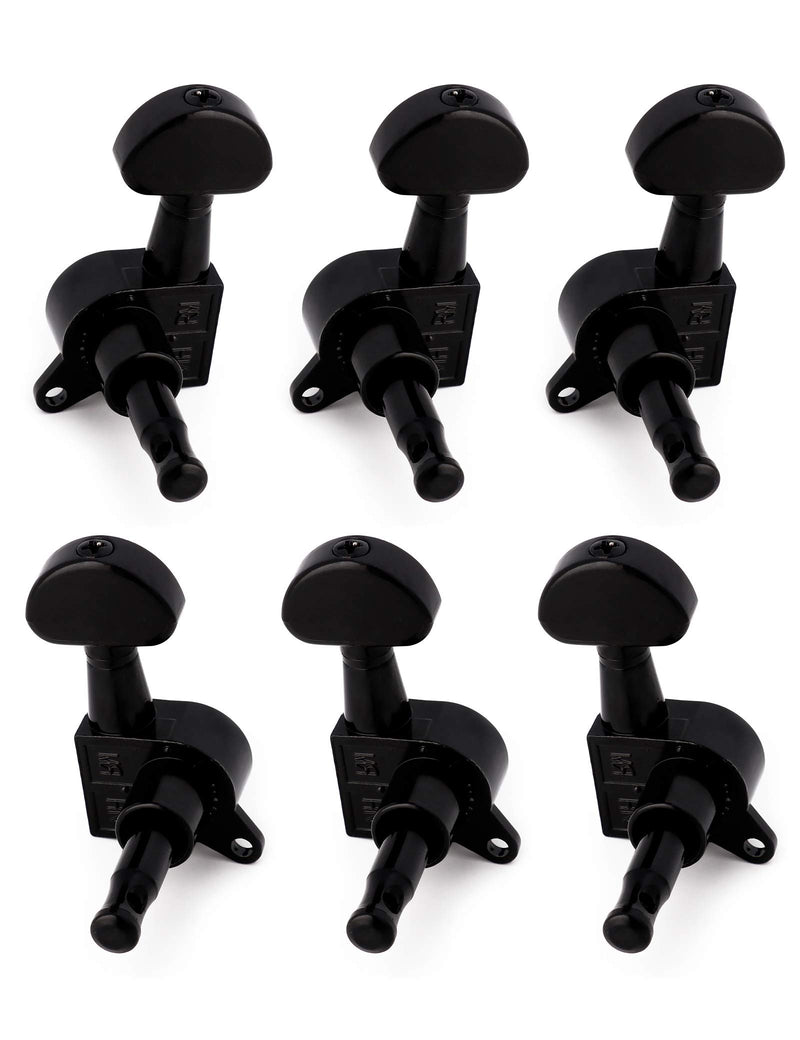 Holmer Sealed String Tuning Pegs Tuning Keys Machine Heads Tuners for Electric Guitar or Acoustic Guitar 3 Left 3Right Black.