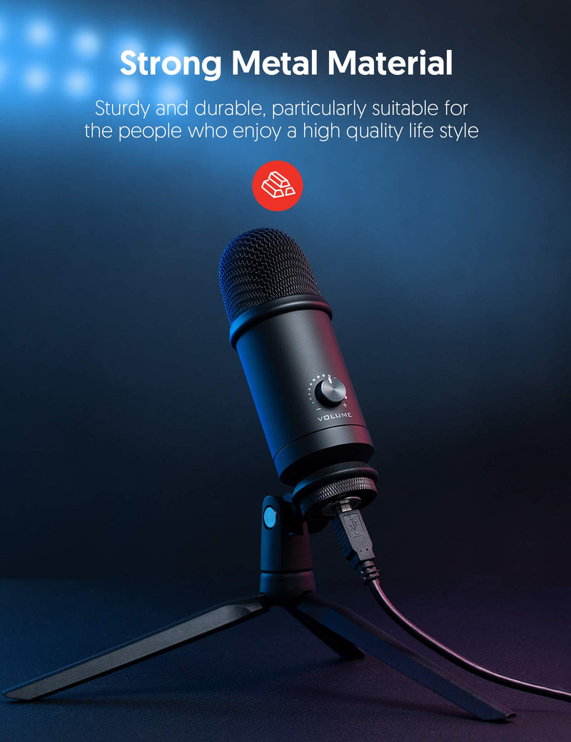 [AUSTRALIA] - Victure USB Microphone for Computer, Metal Condenser Recording Mic Kit for PC Laptop MAC or Windows Cardioid Studio Recording Vocals, Streaming Podcast and YouTube Videos Conference Gaming 