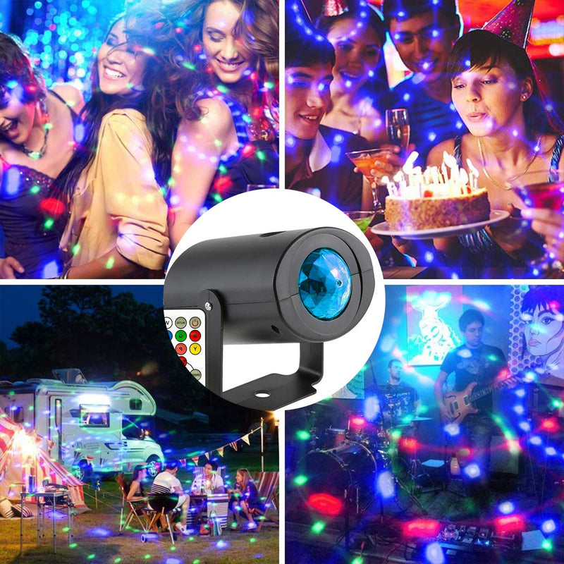 [AUSTRALIA] - Ganeed Party Lights Disco Ball Strobe Light 7 Lighting Color LED Stage Laser Projector with Remote Control for Car Home Birthday Wedding Parties Show Pub Club 