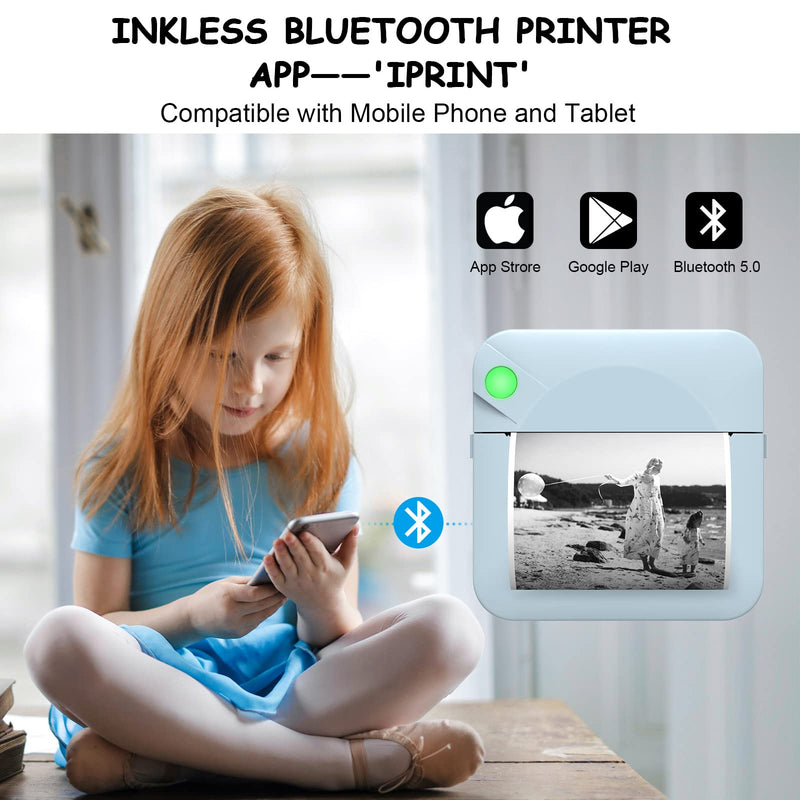 [AUSTRALIA] - MGT, Pocket Mini Printer - MGT Portable Wireless Bluetooth Thermal Photo for iOS Android Mobile Phone, Inkless Printing Gift Study Notes Label Receipt, 6 Rolls Paper, 