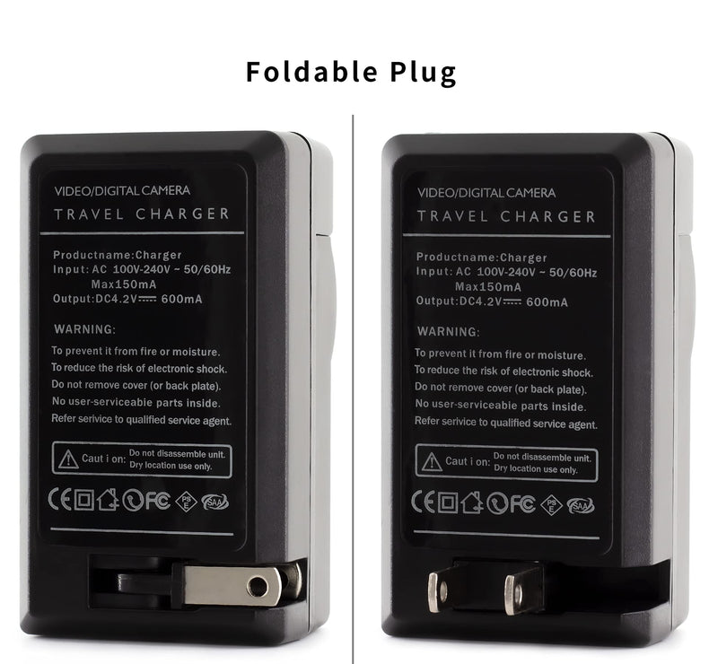 [AUSTRALIA] - LI-70B Charger for Olympus D-700, D-705, D-710, D-715, D-745, FE-4020, FE-4040, FE-5040, VG-110, VG-120, VG-130, VG-140, VG-145, VG-150, VG-160, X-940, X-990 and More with Foldable Plug Wall Charger 