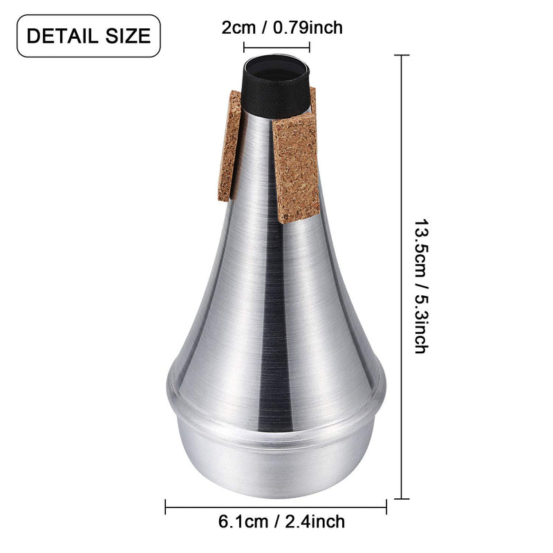 2 Packs Lightweight Aluminum Practice Trumpet Mute Silencer Trumpet Straight Mute Trumpet Parts Accessories Practice Mute Trumpet for Jazz