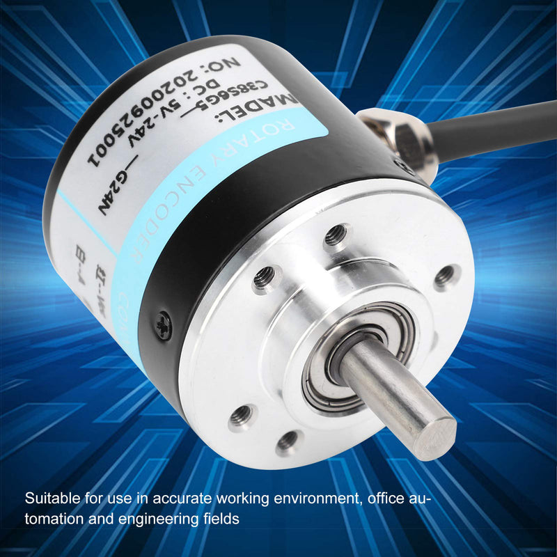 DC5-24V Incremental Optical Rotary Encoder Solid Shaft ABZ 3‑Phase Motion Controls Component 30KHZ 1000B/1024B (1000Z) 1000Z