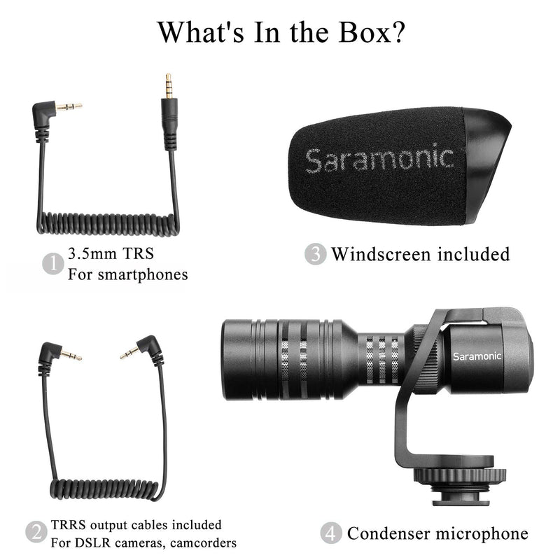 Lightweight Mini Video Microphone, Professional Shotgun Mic Compactible for Camera,iPhone/Android Smartphones, Canon EOS/Nikon DSLR Cameras and Camcorders