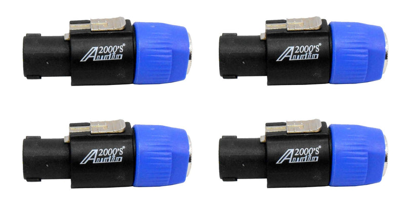 [AUSTRALIA] - Audio2000'S ACC31A1P2 4-Pack Speakon Male to 1/4" TS Jack Adapters 