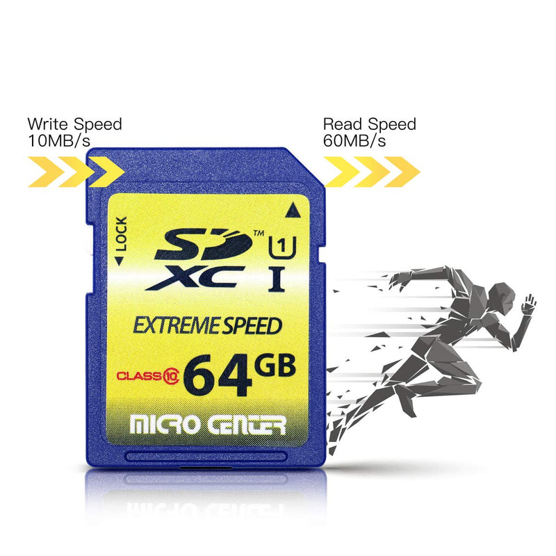 64GB Class 10 SDXC Flash Memory Card Full Size SD Card USH-I U1 Trail Camera Memory Card by Micro Center (5 Pack) 64GB x 5