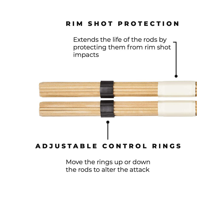 Meinl Stick & Brush Multi-Rod Bundle Sticks with Solid Birch Dowels and Adjustable Rings, Standard Size - MADE IN GERMANY (SB200)