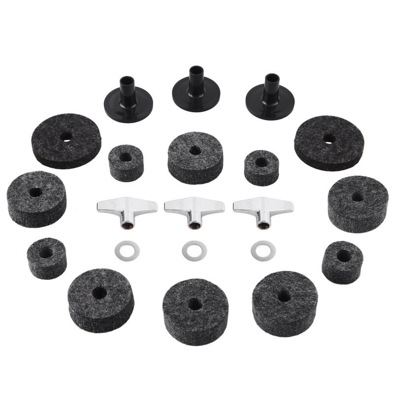 Cymbal Stand Sleeves Cymbal Felts with Cymbal Washer & Base Wing Nuts Replacement for Drum Set of 21