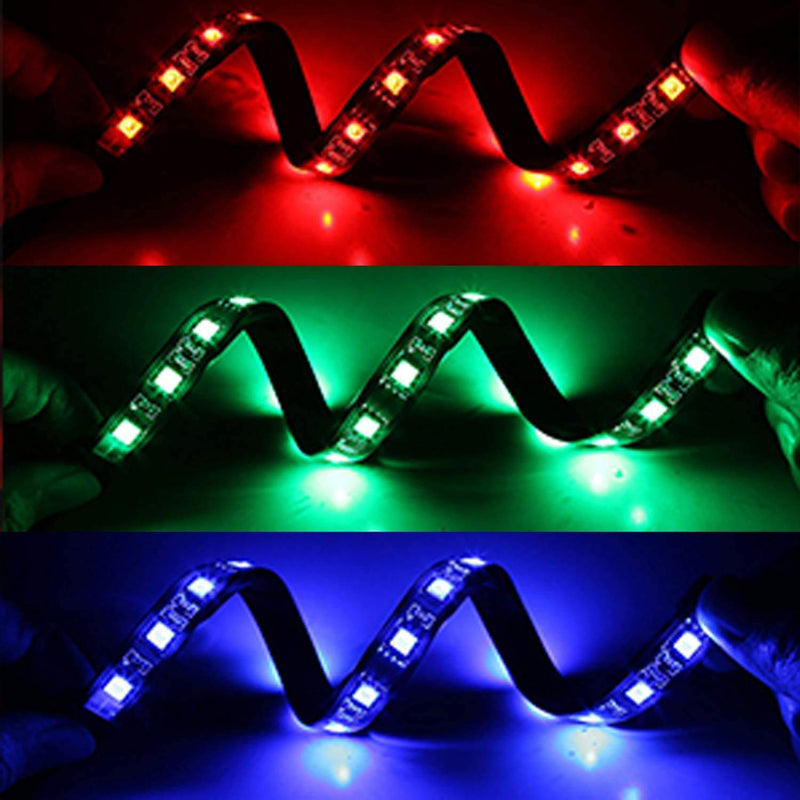 [AUSTRALIA] - PC RGB LED Strip Light, 2pcs Magnetic LED Strip for M/B with 12V 4-Pin RGB LED headers, Compatible with ASUS Aura, MSI Mystic Light, ASROCK Aura RGB Led, Gigabyte RGB Funsion, with Back Self-Adhesive Rgb 2 Strips, Fit for 4-pin 12v, Magnets In-built 