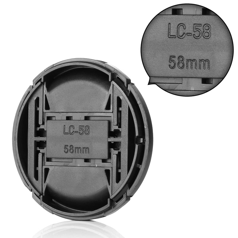58mm Lens Cap Compatible with Canon Nikon,4 PCS Camera Lens Cap with 4 PCS Leash Lens Cap Keeper Holder,ChromLives Lens Cap 58mm with Lens Cap Strap Compatible with Nikon Canon Sony and More DSLR Lens Cap with Leash 4pack