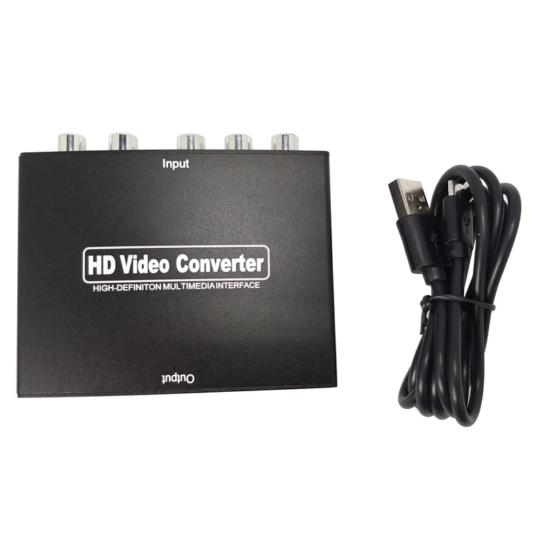 YOTOCAP Component to HDMI Converter, YPbPr+L/Audio HD Video Converter 5RCA RGB to HDMI Converter Adapter, Support HD 1080P, DTS, Dolby Digital