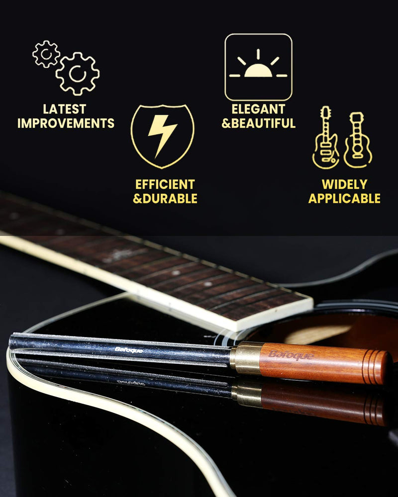 Baroque Fret Crowning Files Diamond, Guitar Fret Crown Dressing File, Fret Repairing Tools, Luthier Tools, Improved 3rd Generation, with 3 Sizes for Guitars, Ukuleles, Bass, Banjo, Mandolin Diamond 3rd Generation (IMPROVED)