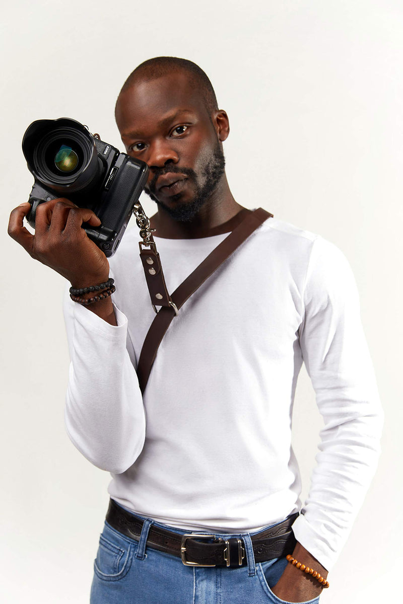Camera Strap Accessories for One Camera Professional Single Leather Harness Shoulder Strap Quick Release Gear DSLR/SLR Strap Brown
