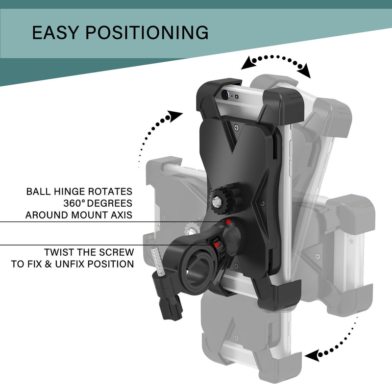 [AUSTRALIA] - Artix Bicycle Mount Phone Holder for Bike, Cradle Stand Features 360 Rotation Capability and Universal Clamp for iPhone/Android/Samsung/Nexus (Black) 