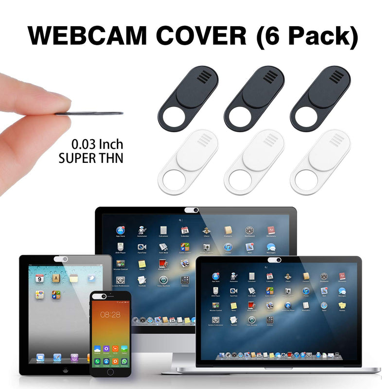 Webcam Cover, 12-Pack Ultra Thin Design Web Camera Cover Slide Compatible Laptop, PC, MacBook, iMac, Computer, iPad, Pro, Protect Your Privacy Security Digital Sliding Covers - Black 03.Black-12pack-2