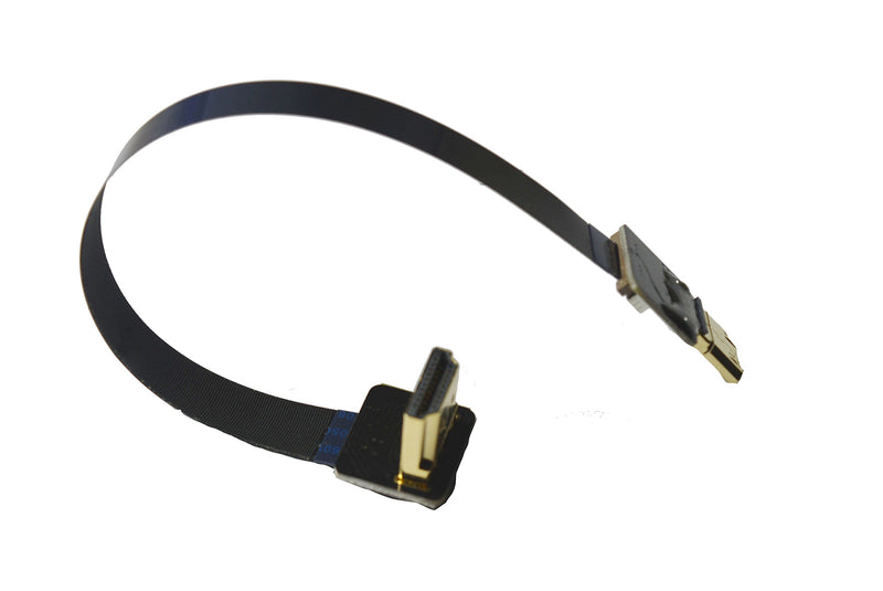 Short Flat Slim Thin HDMI Mini FPV HDMI Cable Mini HDMI Male to Standard HDMI 90 Degree Compatible with Canon 5D3 5D2 Panasonic lumix GH3 GH2 Sony nex 5N 5T 5R 7N DJI Drone Gimbal (10CM) 3.94inches-Mini-Standard 10CM