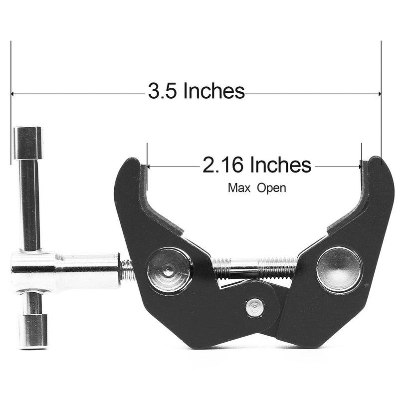 Super Clamp Camera Clamp w/ 1/4"-20 and 3/8"-16 Thread for Cameras, Lights, Umbrellas, Hooks, Shelves, Plate Glass, Cross Bars,Photo Accessories and More Mini Super Clamp