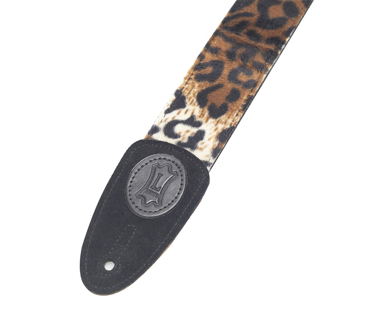 Levy's Leathers 2" Faux-Fur Leopard Print Guitar Strap with Genuine Leather Ends; (MSSF8-LYX) MSSF8-LYX