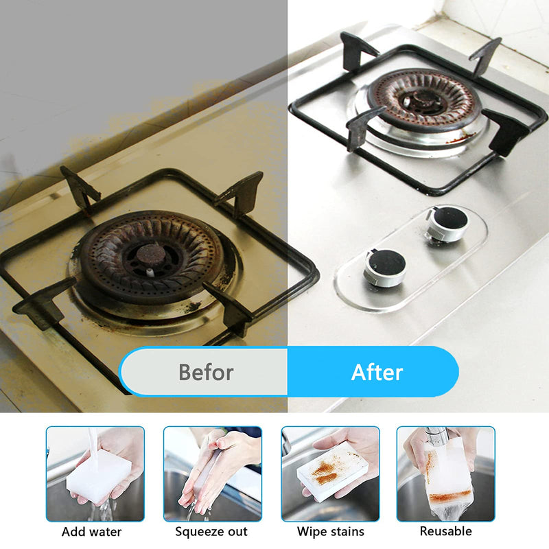 100Pack Magic Sponge Eraser in Bulk, Extra Durable Melamine Sponge Foam Pads, Multi-Functional Household Cleaning Sponges for Kitchen, Sink, Oven, Wall, Bathtub, Toilet, Shoes Cleaner