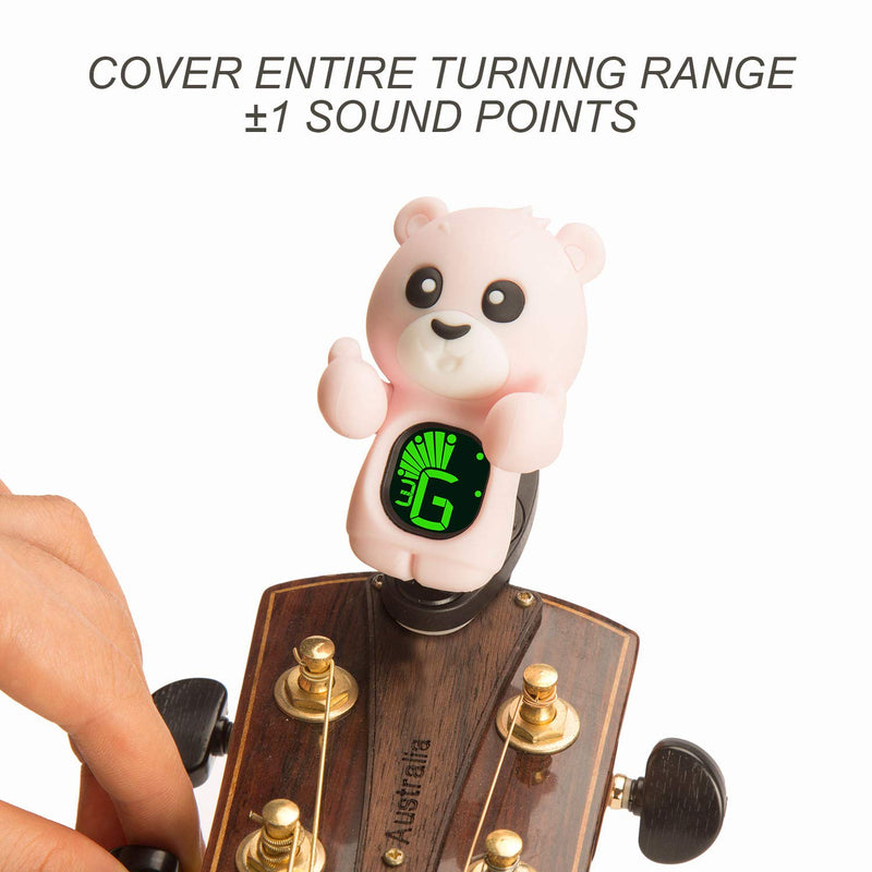 SWIFF Guitar Tuner Clip-On with LCD Display for All String Instruments with Bass, Ukulele,Violin Accessories Pink