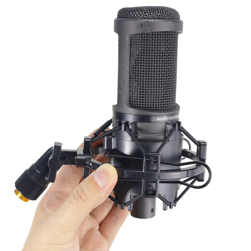 AT2020 Shock Mount with Pop Filter - Foam Windscreen with Microphone Mount Reduces Vibration Noise and Blocks Out Plosives for Audio Technica AT2020 AT2035 ATR2500 Condenser Mic by YOUSHARES