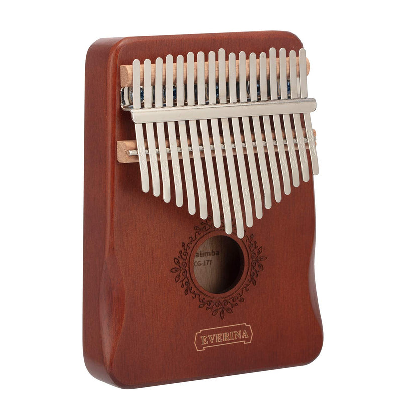 Kalimba Thumb Piano 17 Keys, Portable Mbira Finger Piano, Easy to Learn Musical Instrument Gift for Kids and Adult Beginners, Brown
